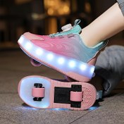 Resim Cool Skate Ayakkabıları Renk Değiştiren Parlayan Paten USB Şarj Edilebilir Luminous Paten Çıkarılabilir Paten Ayakkabıları Sokak Dış Mekan Spor Ayakkabıları Tüm Mevsimler 