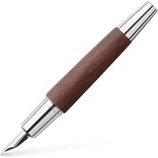 Resim yenibagshop E-Motion Krom/Ahşap Dolmakalem, Koyu Kahverengi (B) 