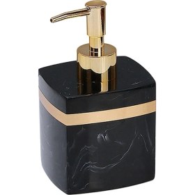 Resim Reçine Sabun Dağıtıcı Masa Üstü Mutfak Için Yeniden Kullanılabilir Banyo Duş Şampuan SIYAH-400 ml 