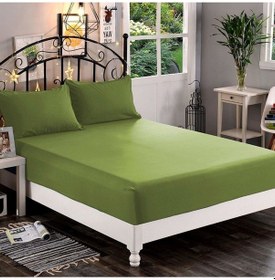 Resim Çift Kişilik Lastikli Haki Çarşaf 160x200 