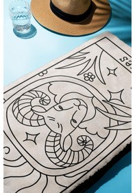 Resim Dijital Baskı Plaj Deniz Havlusu Koç Burcu Desenli Peştamal Hvl0041 Renkli 