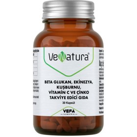 Resim VENATURA Beta Glukan, Ekinezya, Kuşburnu, Vitamin C ve Çinko Takviye Edici Gıda 30 Kapsül 