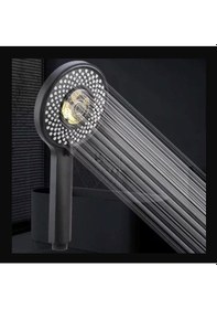 Resim Duş Başlığı 3 Fonksiyonlu Pervaneli Siyah Duş Başlığı Siyah 