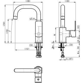 Resim Bien Salvo Kuğu Lavabo Bataryası İpeksi Mat Siyah 