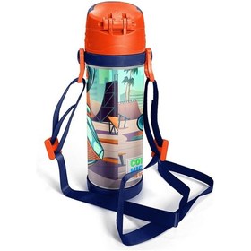 Resim Coral High Kids Civit Neon Turuncu Kaykay Desenli Pipetli Çelik Termos 500 Ml 11923 Turuncu 