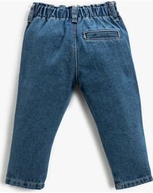 Resim Koton Kot Pantolon Çift Cep Detaylı Beli Lastikli Orta İndigo 3smg40001ad 3SMG40001AD740 İndigo 
