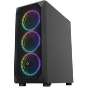 Resim Frisby FC-9315G 600 W 80+ Dahili PSU'lu USB 3.0 4xRGB Fan ATX Mid Tower Gaming Bilgisayar Kasası Frisby