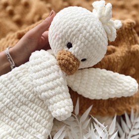 Resim Amigurumi Ördek Kadife Battaniye&Oyuncak Set - 2 Parça Deluxe Bebek Seti 