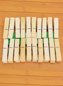 Resim Bambu Ahşap Mandal 20 Lİ Mandal Seti Bambu Mandal Ahşap Mandal 