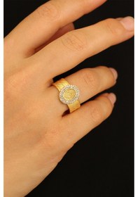 Resim Çgk Çiğdem Gürel Kuyumculuk Tuğralı Hasır Altın Yüzük Gold 