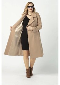 Resim Moda Berray 904 Kahve Mono Yaka Torba Cepli Kaşe Kaban Kahve Kahverengi 