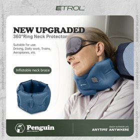 Resim ETROL Şişme Boyun Yastığı | Seyahat Uyku U Şeklinde Yastık, Yumuşak, Karışık Renkli, Araba ve Uçak Kullanımına Uygun 