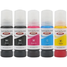 Resim Ekoset Epson 103 L3151 L3156 L3160 L5190 Uyumlu Muadil Mürekkep 70ml 5 adet 