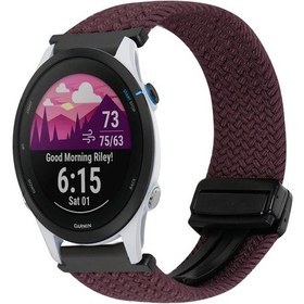 Resim Garmin Forerunner 255 22mm Manyetik Toka Örgülü Saat Bandı İçin Damla Kiraz 