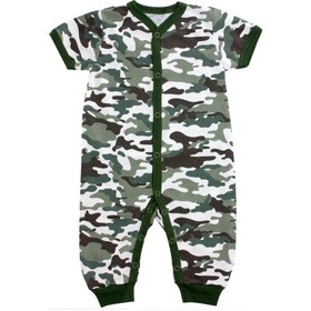 Resim Yenidoğanlar İçin Kısa Kollu Slip Tulum 440568815 Askeri 