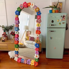 Resim 60 adet El Yapımı Örgü Çiçekleri - DIY El Sanatları, Saç Bandı, Şapkalar ve Giyim Aksesuarları için Çok Renkli Örgü Çiçekleri, Noel, Cadılar Bayramı, Anneler Günü ve Mezuniyet Hediyeleri için Mükemmel, Örgü Çiçekleri 