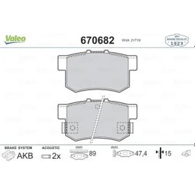 Resim Honda Accord 4 Arka Fren Balatasi 1990-1993 Valeo 670682 