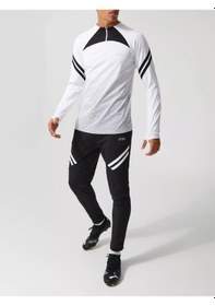 Resim Man Alt-üst Eşofman Takımı %100 Polyester Şardonlu Dalgıç Kumaş Multicolor 