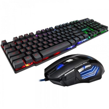 Sones İmıce An-300 Arapça Yüzen Tuş Takımları Gökkuşağı Arka Aydınlatmalı Kablolu Klavye Fare Seti