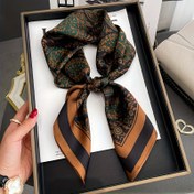 Resim Şık Kestane Çiçek Baskılı Kare Eşarp - 69.85cm Hafif, Taşınabilir, Elde Yıkanabilir - Bahar, Yaz ve Sonbahar için Mükemmel - Günlük Gezintiler için Şık Aksesuar, Hafif 