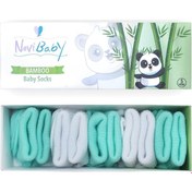 Resim Novibaby 5'li Bambu Yenidoğan Bebek Çorabı I Minty I 0-6 ay "Karışık Renkli" 