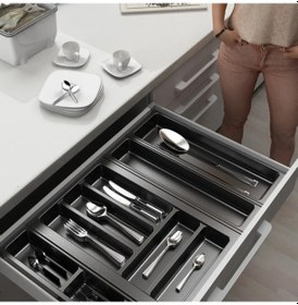 Resim Mutfak, Modüler Kaşıklık Seti, Antrasit, 64 x 48 cm (Enden-Boydan 3,5 cm Kesilebilir) 