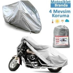 Resim Kral Motor Kr-04 Mavi Arka Çantalı Su Geçirmez 4 Mevsim Koruma Gri 