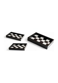 Resim 3 Lü Ahşap Tepsi Seti, Büyük Tepsi: 40 X 30 Cm, Orta Tepsi: 35x25 Cm, Küçük Tepsi: 30x20 Cm Ekoseli 