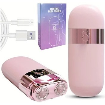 Fochsia Pembe 2si 1 Arada Kadın Tüy Alma Makinesi Usb Şarj Bikini Bacak Yüz