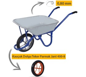 Resim Kanat Afrika Galvanizli Kauçuk Dolgu Teker Parmak Jant Demonte El Arabası 0.80 mm Sac 
