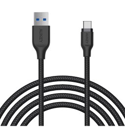 Resim Aukey CB-AC2 USB 3.1 USB A To USB C Kablosu Örgülü 2 m - Siyah 