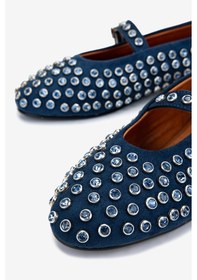 Resim Valmenti Kadın Hakiki Deri Mavi Süet Babet Ayakkabı 979 021 Bn Ayk Y25 Mavı Suet Mavi 