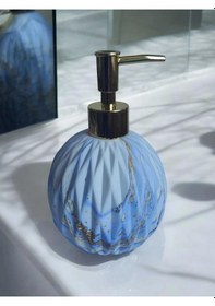 Resim Mavi Gold Detay Porselen Sıvı Sabunluk Sabunluk Gold Pompa Gold 