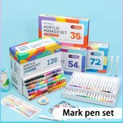 Resim Languo 36/54/70/126 renkli işaretleyici kalem hediye kutusu seti, yeni başlayanlar için özel boyama sanatı yumuşak uçlu üst üste binen renkler süper büyük kapasiteli çok malzeme boyama işaretleyicisi, Cadılar Bayramı, Noel, Paskalya, Anneler Günü tatil hediyesi, okula dönüş sezon malzemeleri 