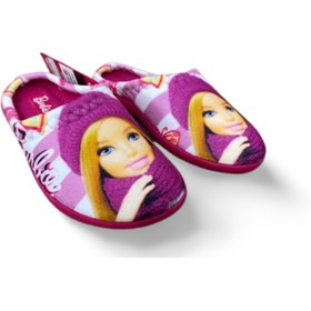Resim Gezer Üretim Barbie Lisanslı Kışlık Kız Çocuk Ev Terlik 