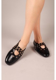 Resim Nerce Kuş Gözü Zımbalı Babet Siyah-8305 Siyah 