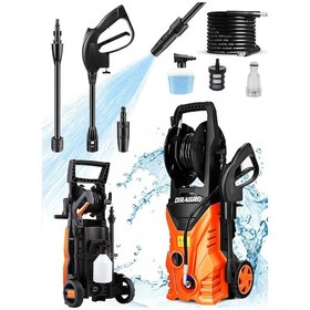 Resim Dragro Alman LT701G-2500A 180 Bar 2500 W Yüksek Basınçlı Yıkama Makinesi Turuncu 