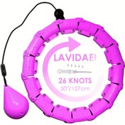 Resim 1 Adet 127.0cm Ayarlanabilir Pilates Çemberi - Ayrılabilir 26 Bölüm, Pembe ABS Fitness Çemberi Ev Egzersizleri ve Pilates Tutkunları İçin, Sevgililer Günü, Şükran Günü, Noel ve Yeni Yıl Hediyeleri İçin İdeal, Oturma Odası İçin Pilates 