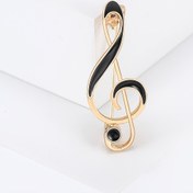 Resim Japon ve Kore Tarzı Müzik Notası Broş Alaşımlı Damla Yağ Basit Şık Gömlek İğnesi 