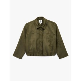 Resim Koton Çıtçıt Düğme Detaylı Süet Görünümlü Kadın Oversize Ceket 6WAL20129IW (6WAL20129IW) 