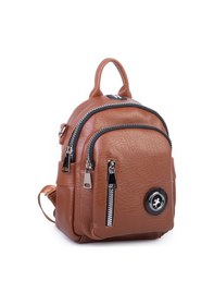 Resim Nas Bag Kadın Dönüştürülebilir Sırt Ve Omuz Çantası Şık Geniş Fermuarlı Çanta 24x31x14 Cm Taba Victoria 