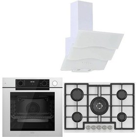 Resim Ferre QEP64CB + ED036 + BSPR600 Steam Plus 75 Serisi 3'Lü Cam Ankastre Set 