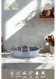 Resim Sera Nova Seramik Yanmaz Yapışmaz Basık Tencere 30 Cm Beyaz Beyaz 