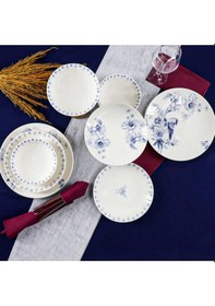 Resim Tulu Klasik Db1834 24 Parça Porselen Yemek Takımı Beyaz 