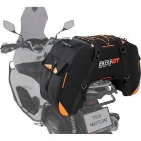 Resim ForteGT Sentör Motosiklet Arka Heybe 60 lt Siyah - Turuncu Güçlendirilmiş Impertex Malzeme 