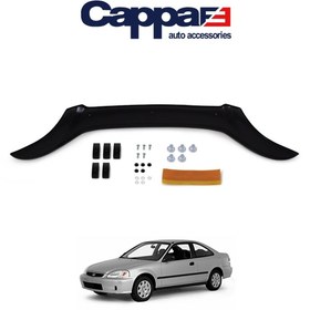 Resim Genel Markalar Honda Civic 6 Ön Kaput Koruma Rüzgarlığı 3mm Akrilik (Abs) Parlak Siyah Deflektör 1995-2000 