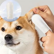 Resim 100 adet Evcil Hayvan Temizleme Parmak Kapları - Köpekler ve Kediler için Tek Kullanımlık Parmak Kapları, Tartar Giderme, Kulak Temizliği, Taze Nefes Esansiyelleri 