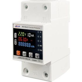 Resim Jıujı Kaçak Akım Korumalı Voltaj ve Akım Koruyucu Röle 80A Wifi Özellikli 