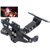 Resim MOTOSİKLET KATLANABİLİR PLAKALIK CNC PRO + IŞIKLI - SİYAH 