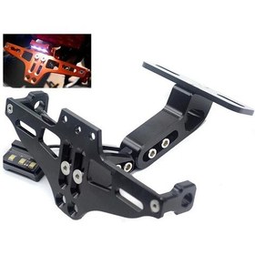 Resim MOTOSİKLET KATLANABİLİR PLAKALIK CNC PRO + IŞIKLI - SİYAH 